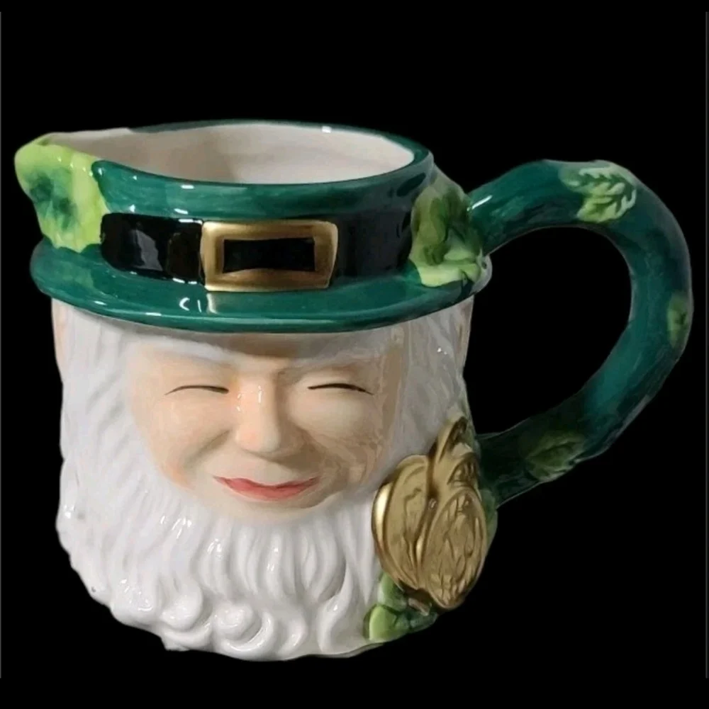 3pc St Patrick's Day Lucky Shamrock Leprechaun Pot O' Gold Teapot Sugar Creamer